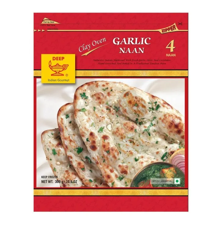 Deep Garlic Naan - 4 Pcs